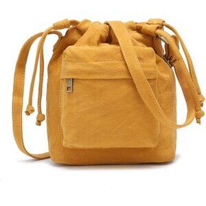 Crossbody Bags Women Small Canvas Drawstring Bucket Purse Cute Little Boho Bag